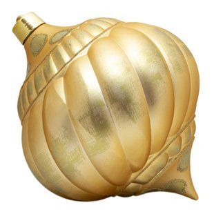 УЦЕНКА!!! Большая елочная игрушка - тыква, 30 см, золотистый, матовый, пластик (030552-3) 030552-3 фото