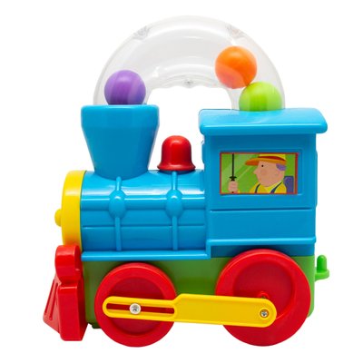 Развивающий и обучающий игровой набор - паровоз DEVIK Baby, 20x24x12 см, голубой, пластик (5888) 5888 фото