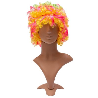 Карнавальна перука, різнокольорова, 48-50 см, синтетичне волокно (461028) 461028 фото