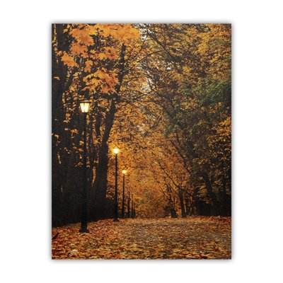 Светящаяся картина - осенний парк с опавшей листвой, 3 LЕD лампы, 40x30 см (940065) 940065 фото