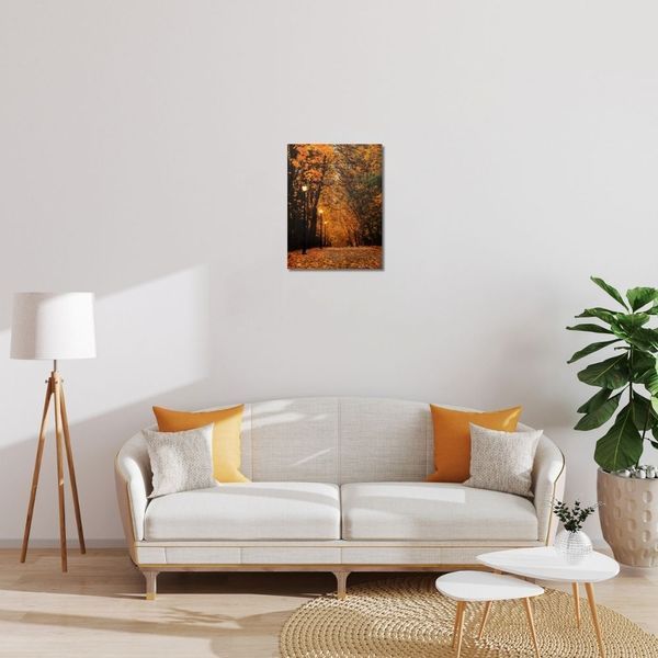 Светящаяся картина - осенний парк с опавшей листвой, 3&nbsp;LЕD лампы, 40x30 см (940065) 940065 фото